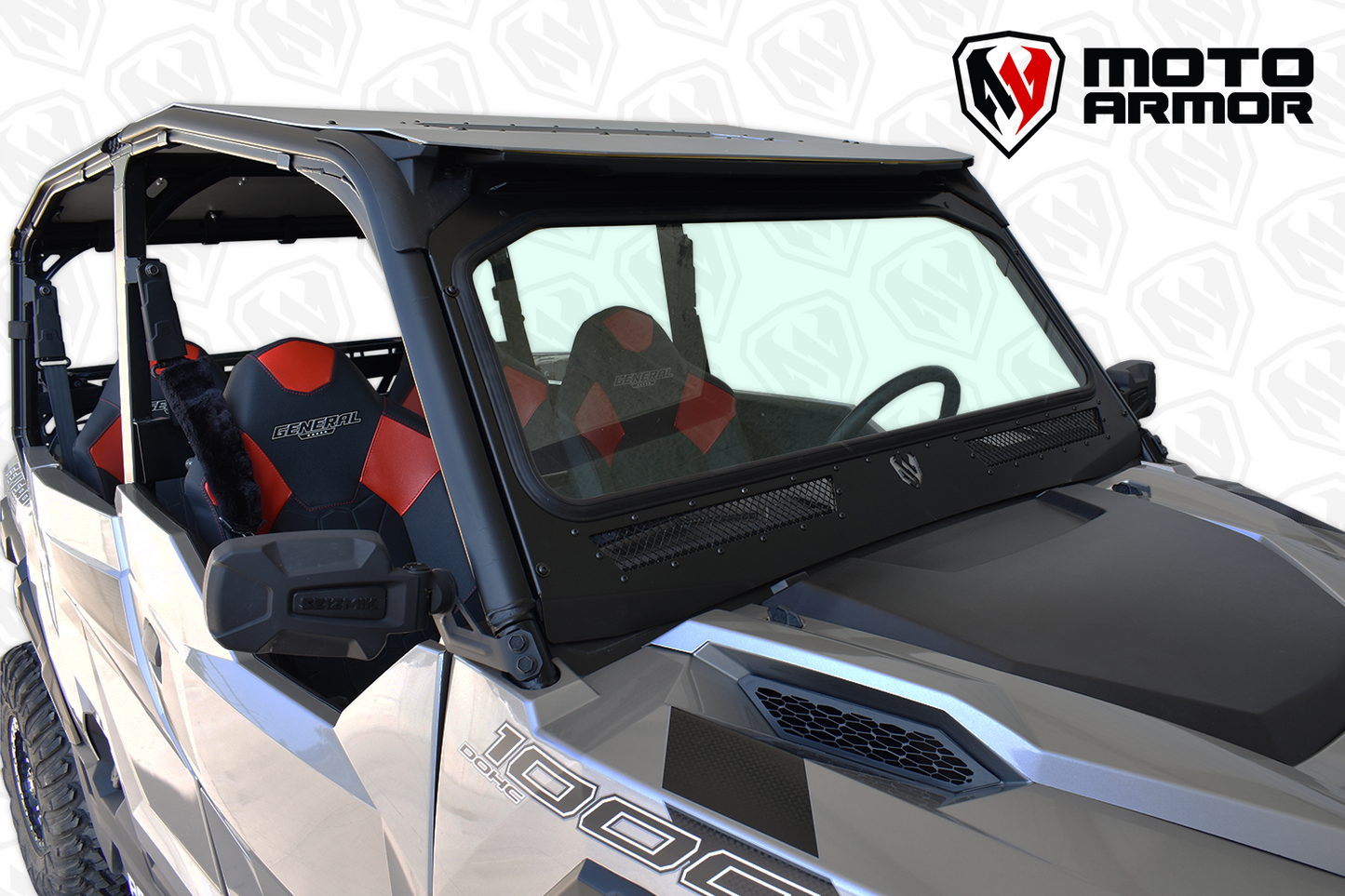 Polaris General Vented Full Glass Windshield Black