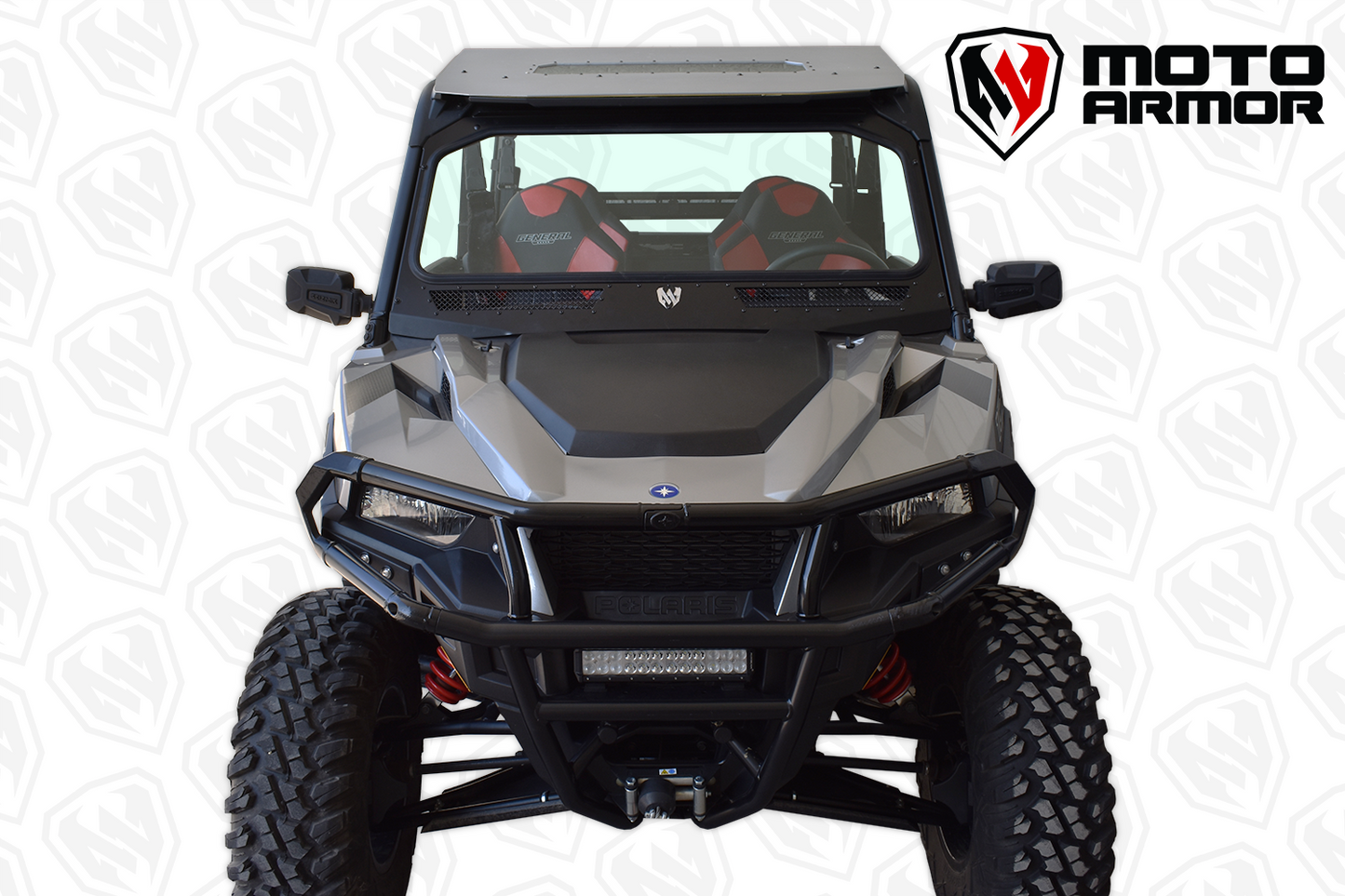 Polaris General Vented Full Glass Windshield Black