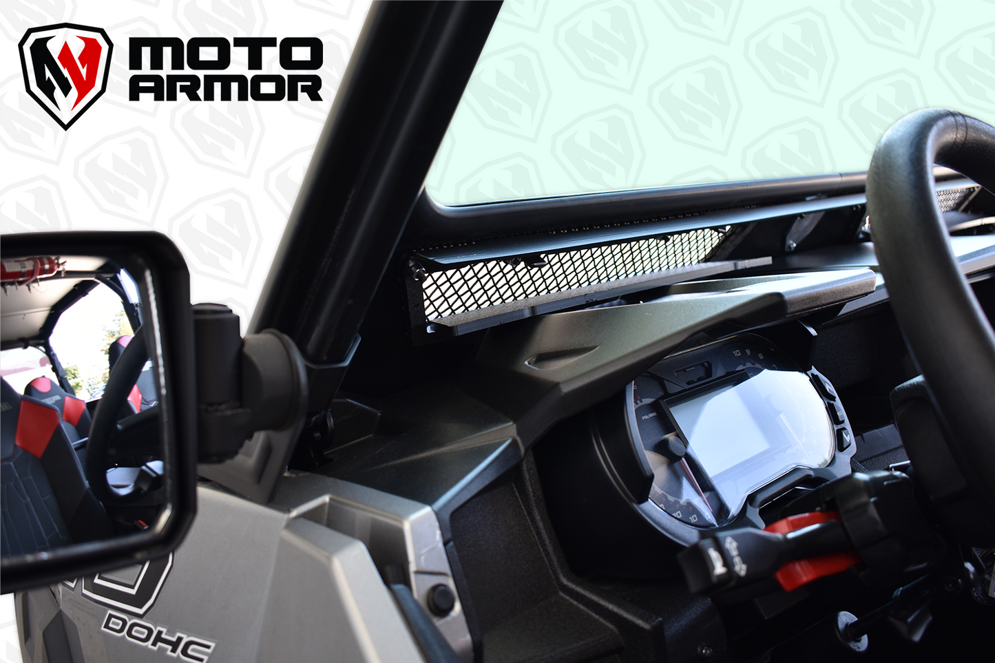 Polaris General Vented Full Glass Windshield Black