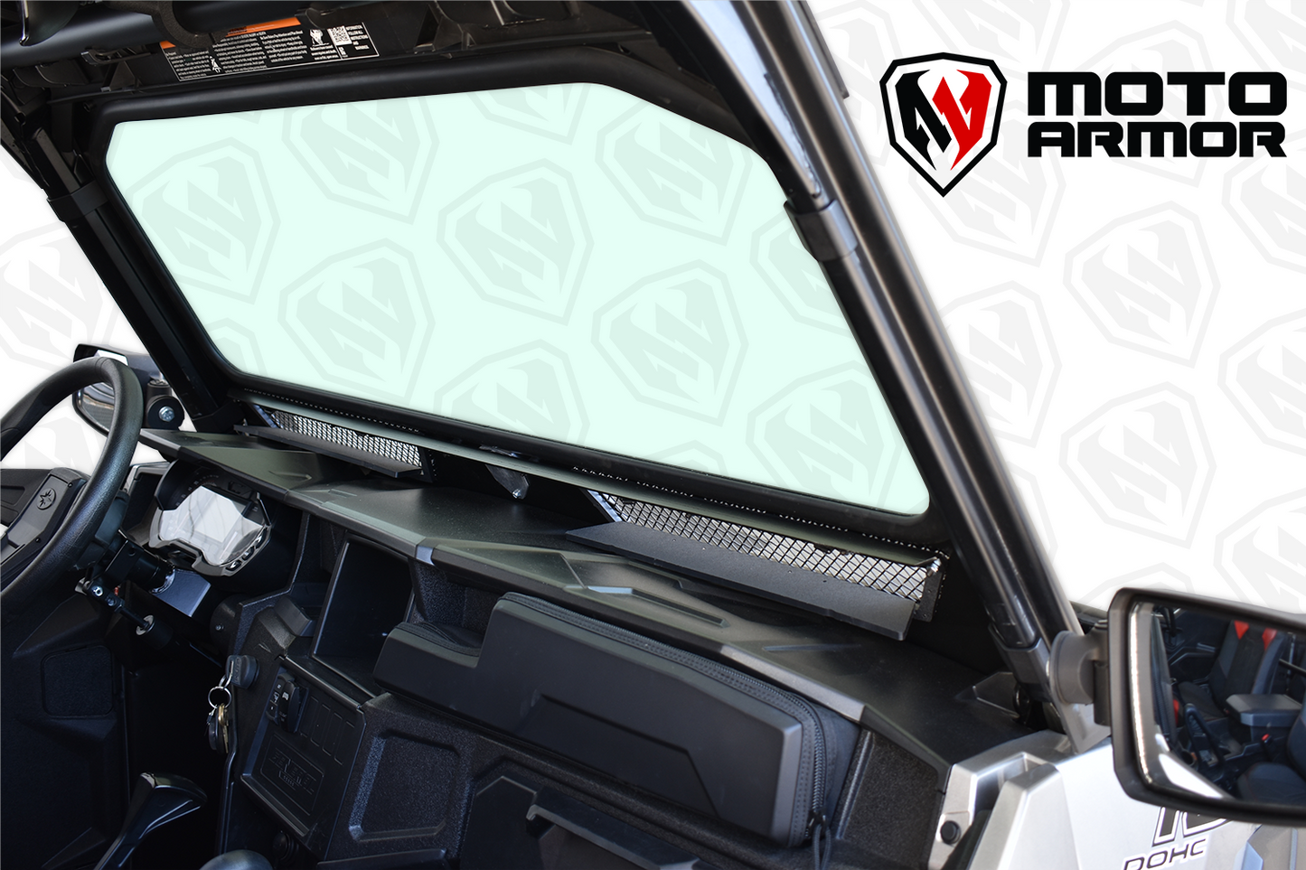 Polaris General Vented Full Glass Windshield Black
