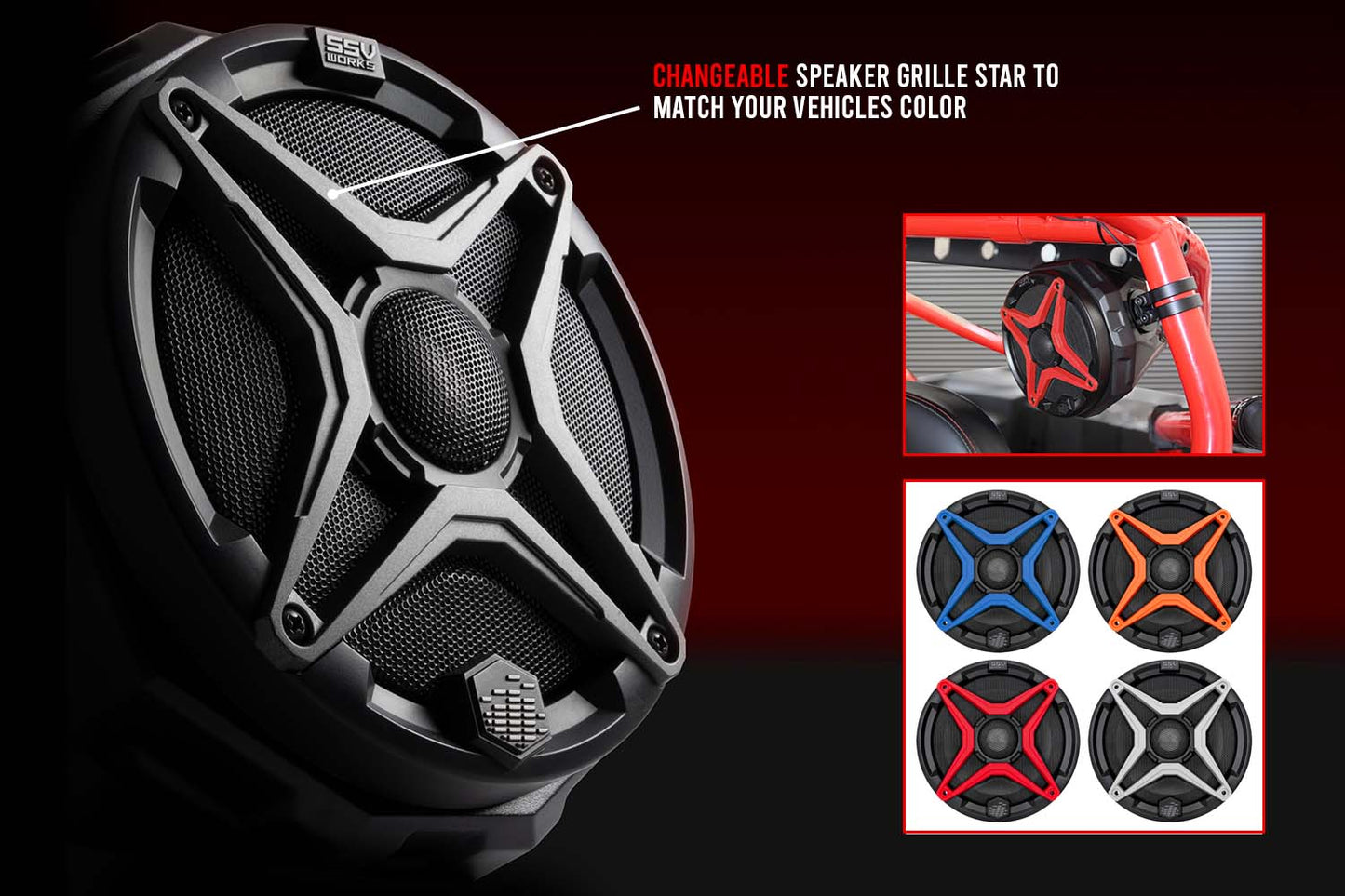 2021-2023 Polaris RZR Pro 8in Cage-Mounted Speaker Pods for Ride-Command