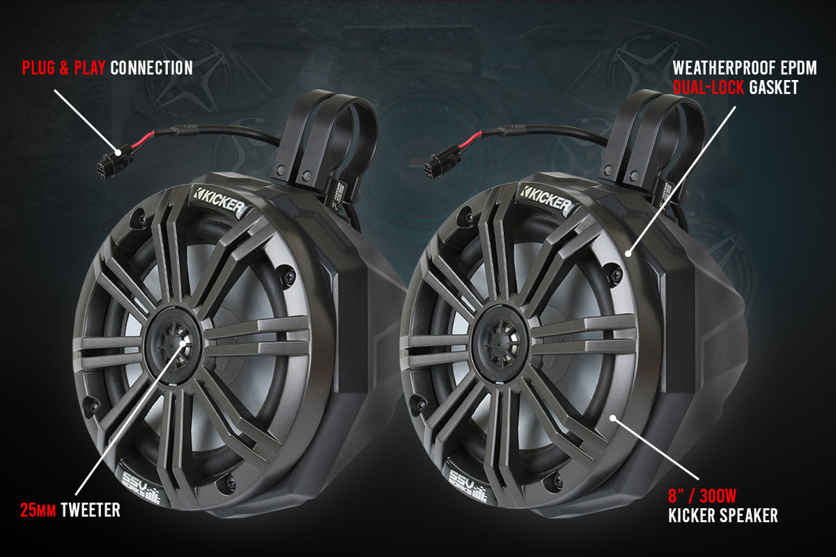 2014-2023 Polaris RZR Phase X Kicker 5-Speaker Plug-&-Play System for Ride Command