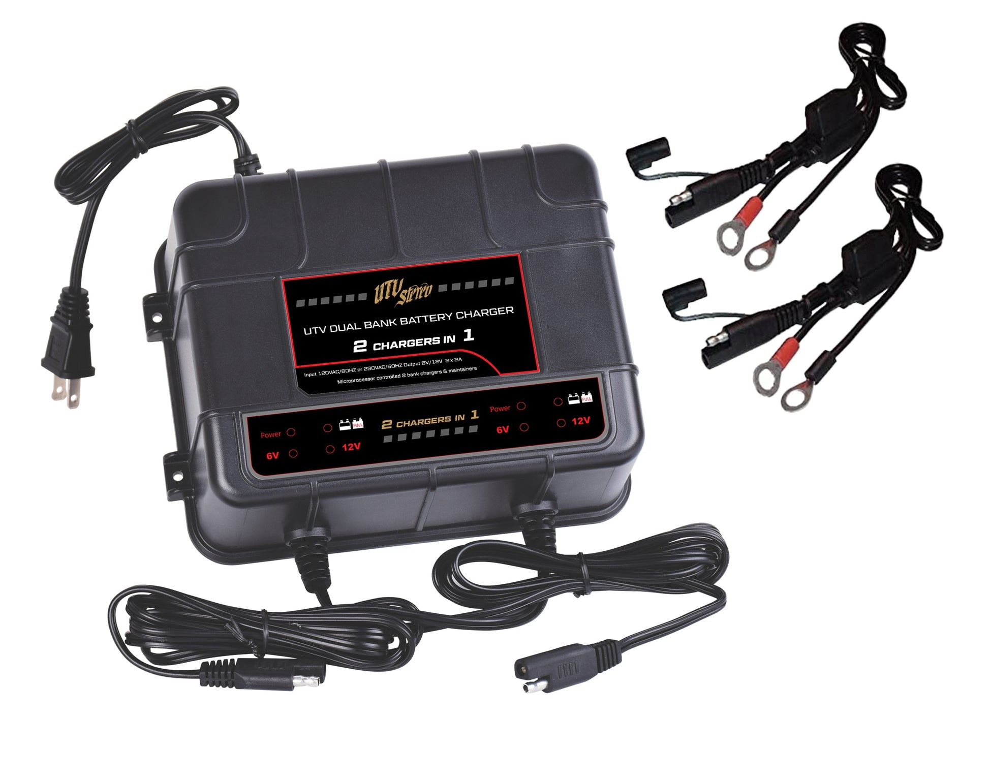 UTV Stereo Dual Bank Battery Charger