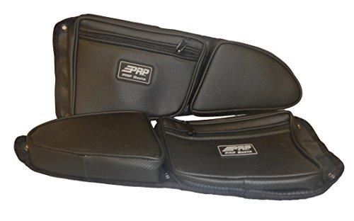 Polaris RZR PRP Stock Front Door Bags with Knee Pad - Black Carbon Fiber Vinyl (PAIR)
