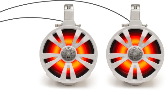 2 Pack White 8' Speakers Non Amplified
