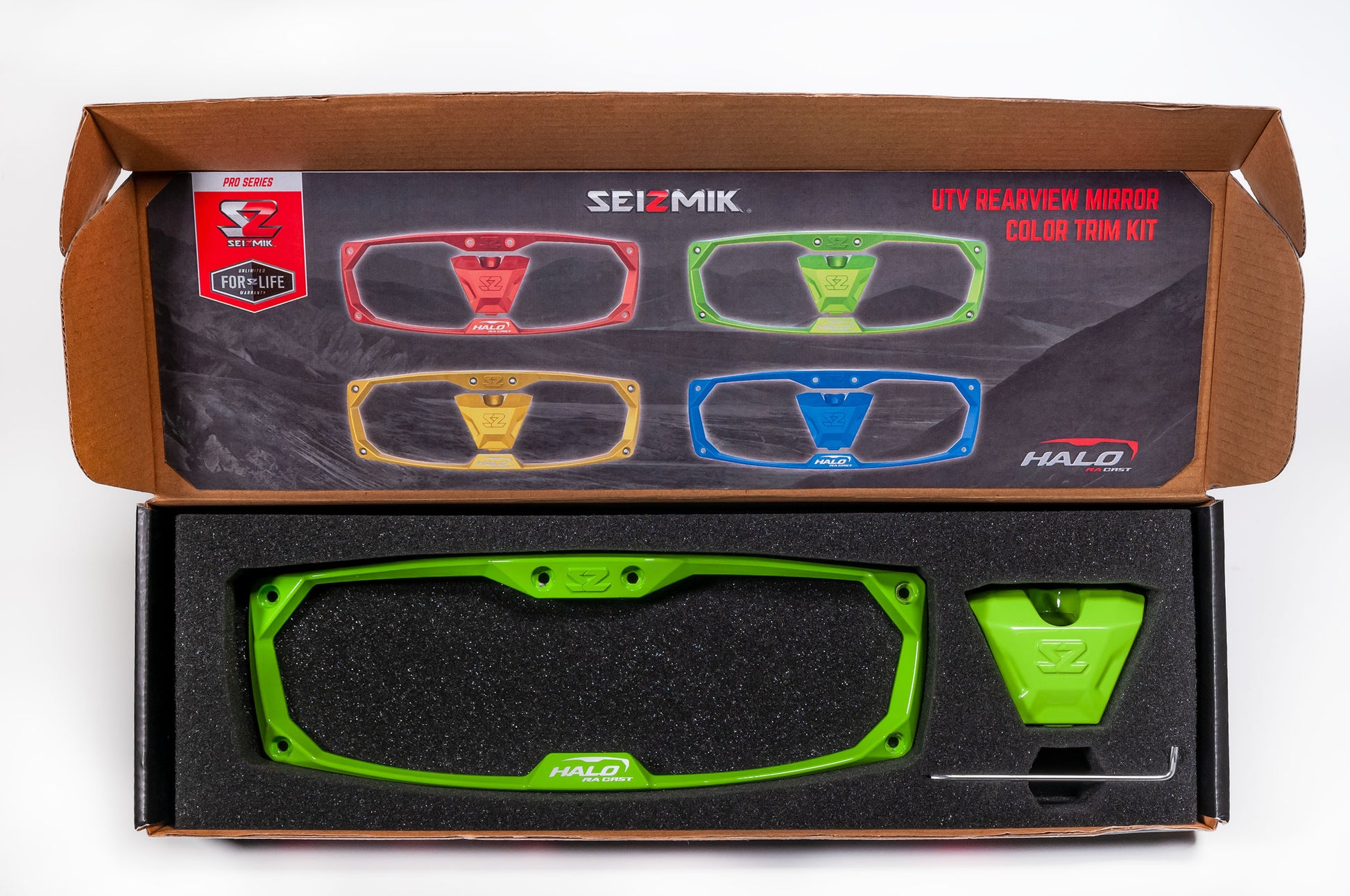 Bezel Halo Billet/Led/Cast Green