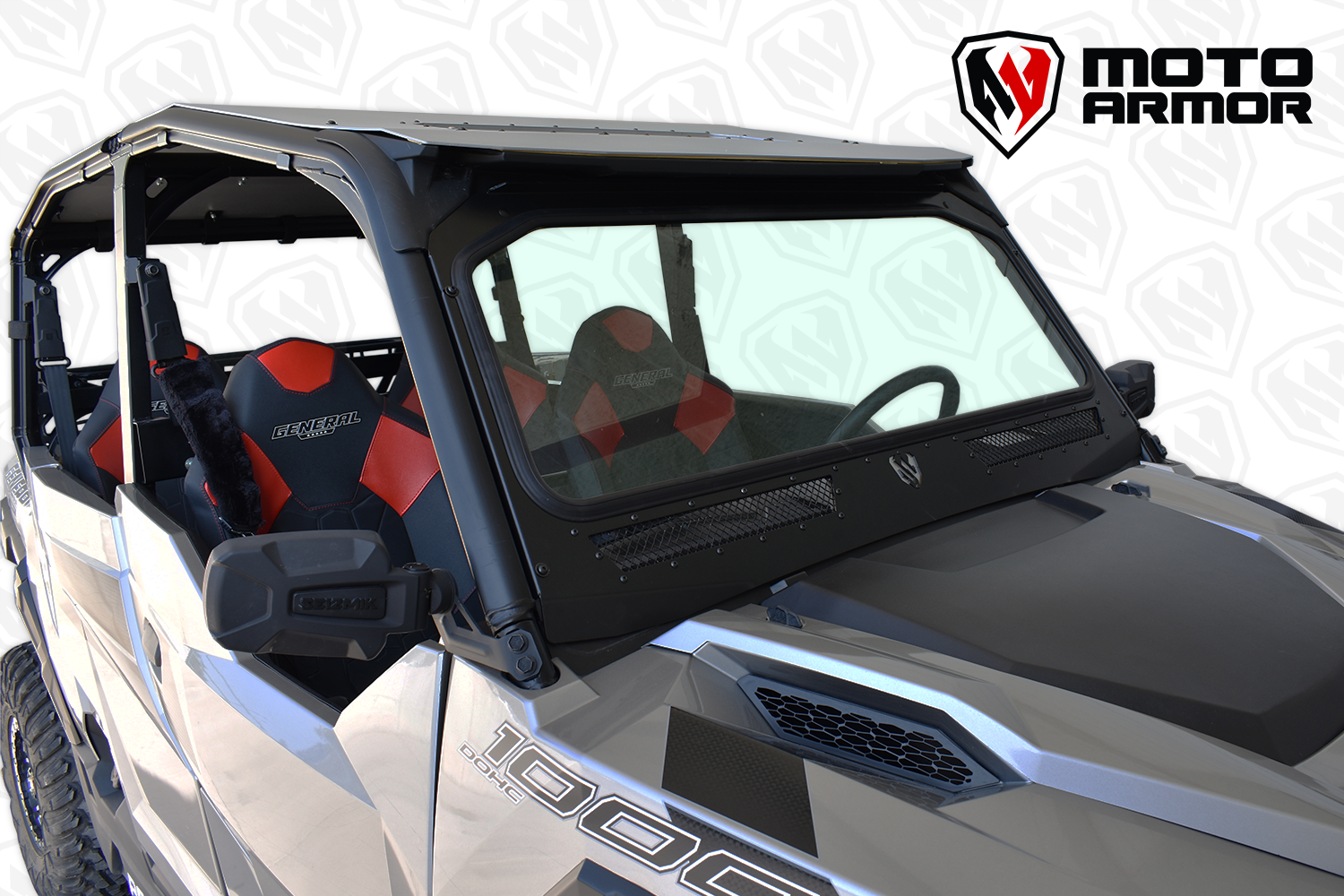 Polaris General Vented Full Glass Windshield Black