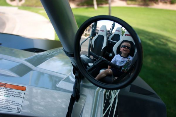 UTV 5.0″ Round CONVEX GLASS Billet Arm Side Mirror