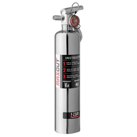UTV Fire Extinguisher 2.5 Pound Chrome Maxout Dry Chemical