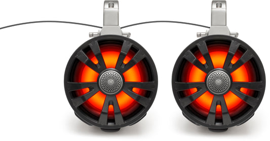 2 Pack Black 8' Speakers One Amplified One Non Amplifie