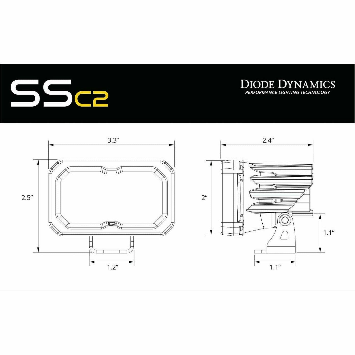 Stage Series 2" White Sport Standard LED Pods (Pair)