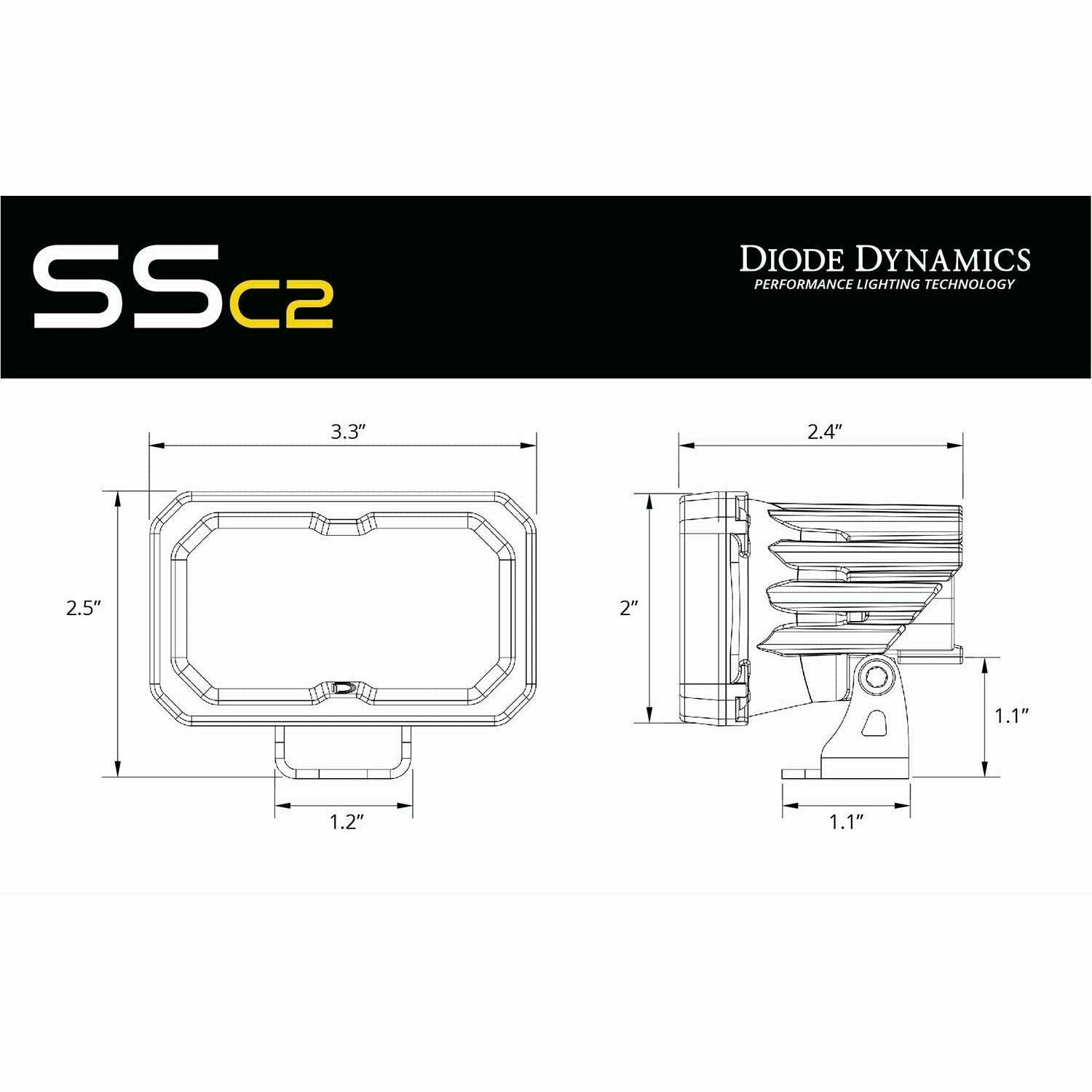Stage Series 2" White Sport Standard LED Pods (Pair)