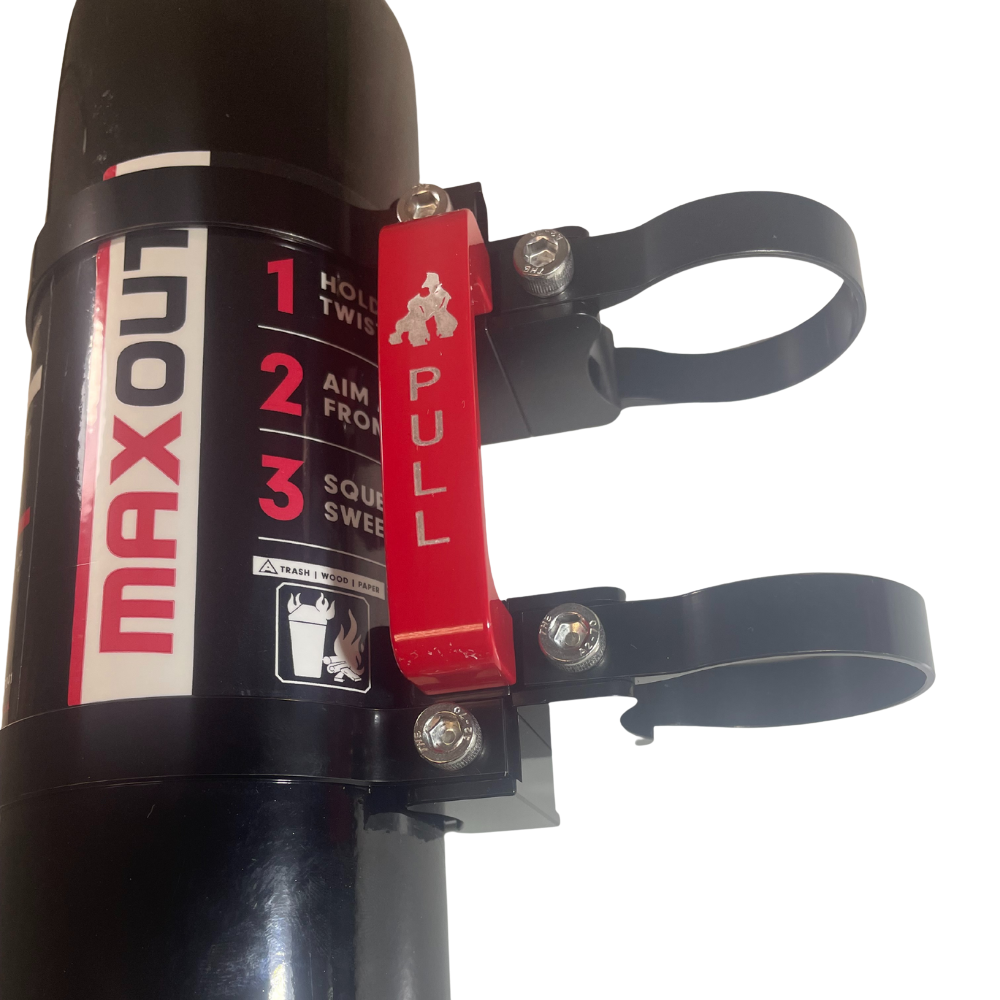Fire Extinguisher Mount W/ Red H3R MaxOut 2.5LB Fire Extinguisher