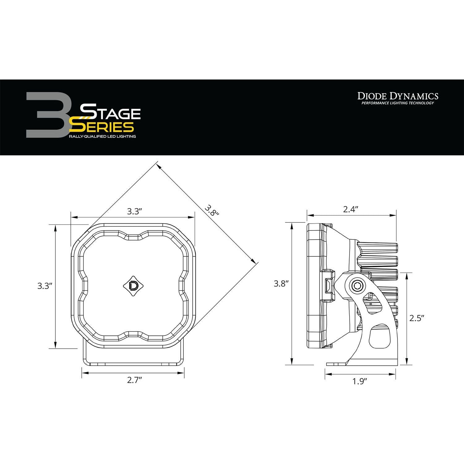 Stage Series 3" Yellow Sport LED Pods (Pair)